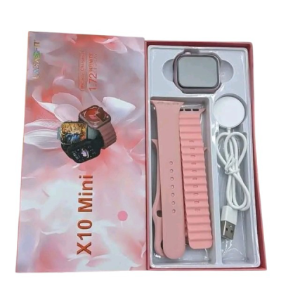X10 Mini Smart Watch Bluetooth Calling, Two Belt, Heart Rate Monitoring Smartwatch for Ladies and Babies